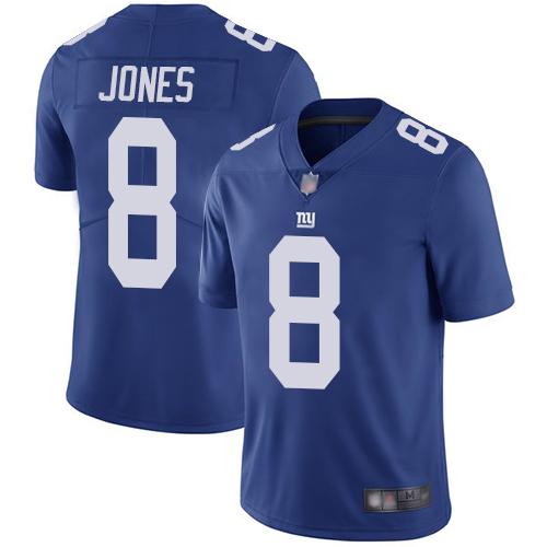 Men New York Giants 8 Daniel Jones Royal Blue Team Color Vapor Untouchable Limited Player Football NFL Jersey